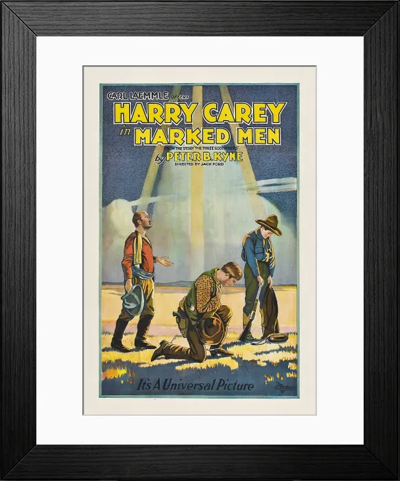 Framed Print : MARKED MEN, center: Harry Carey, 1919 Framed Print : MARKED MEN, center: Harry Carey, 1919