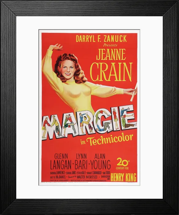 Framed Print : MARGIE, US poster art, Jeanne Crain, 1946, TM and Copyright 20th Century Fox Film Corp. All rights reserved. / courtesy Everett Collection Framed Print : MARGIE, US poster art, Jeanne Crain, 1946, TM and Copyright 20th Century Fox Film Corp. All rights reserved. / courtesy Everett Collection