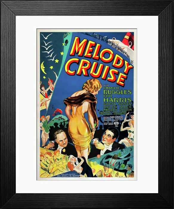 Framed Print : MELODY CRUISE, US poster art, from left: Charles Ruggles, Helen Mack, Phil Harris, 1933
