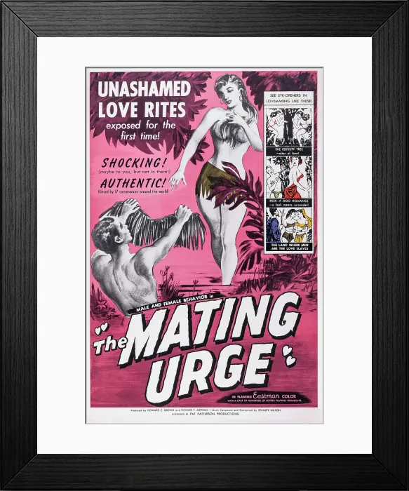 Framed Print : MATING URGE, US poster art, 1959