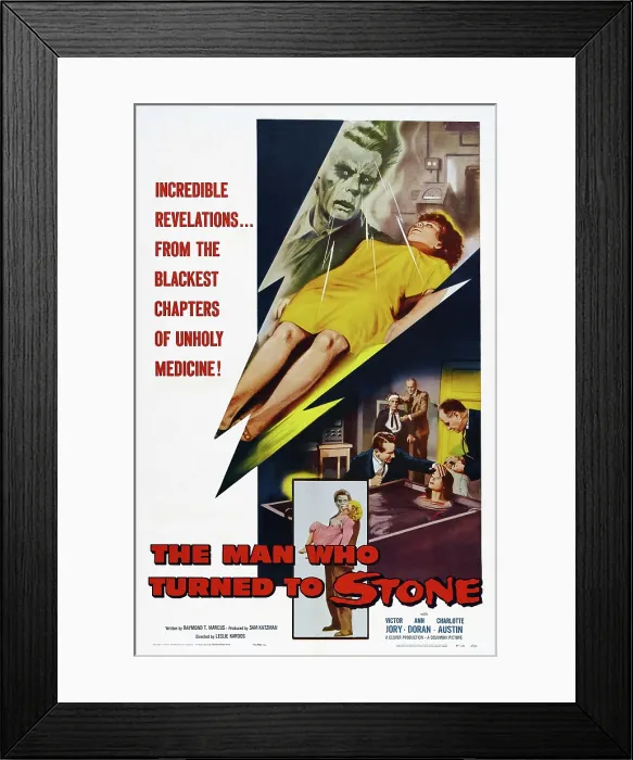 Framed Print : THE MAN WHO TURNED TO STONE, US poster art, 1957