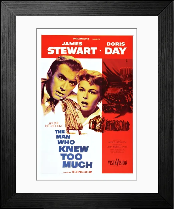 Framed Print : THE MAN WHO KNEW TOO MUCH, from left: James Stewart, Doris Day, 1956