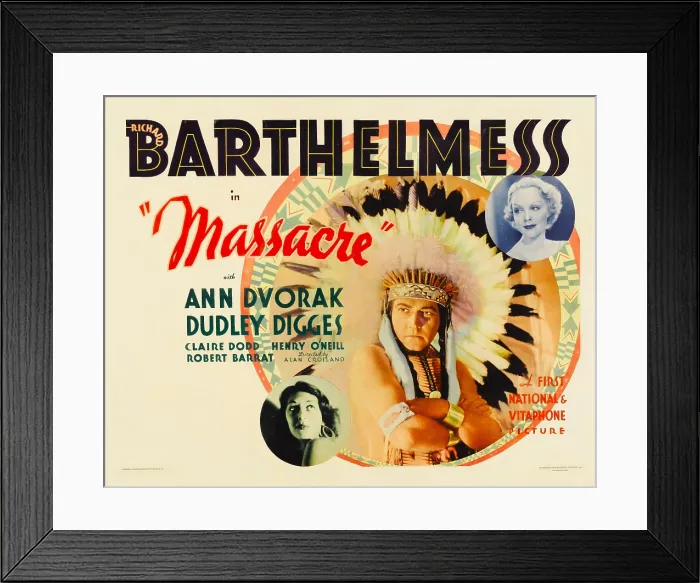 Framed Print : MASSACRE, from bottom left: Ann Dvorak, center: Richard Barthelmess, 1934