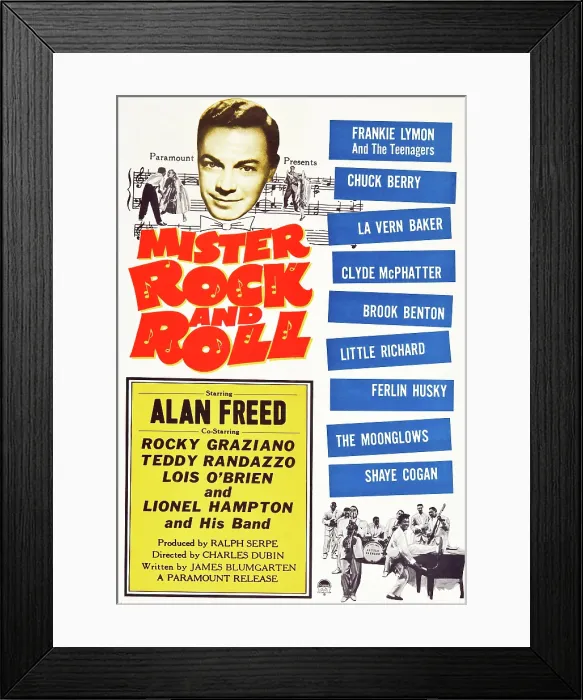 Framed Print : MISTER ROCK AND ROLL, top left: Alan Freed, bottom right: Little Richard with his band, 1957 Framed Print : MISTER ROCK AND ROLL, top left: Alan Freed, bottom right: Little Richard with his band, 1957
