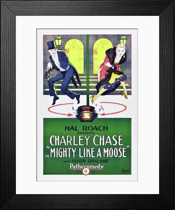Framed Print : MIGHTY LIKE A MOOSE, left to right: Charley Chase, Vivien Oakland, 1926
