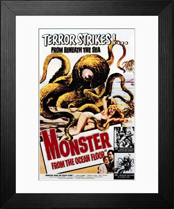 Framed Print : MONSTER FROM THE OCEAN FLOOR, bottom from left: Anne Kimbell, Stuart Wade, 1954