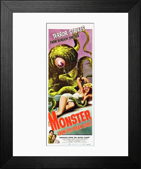 Framed Print : MONSTER FROM THE OCEAN FLOOR, bottom from left: Stuart Wade, Anne Kimbell, 1954