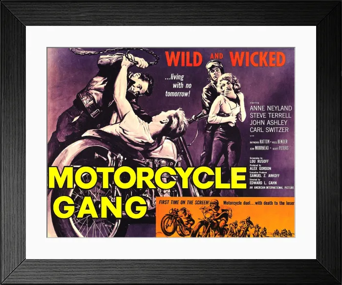 Framed Print : MOTORCYCLE GANG, 1957 Framed Print : MOTORCYCLE GANG, 1957