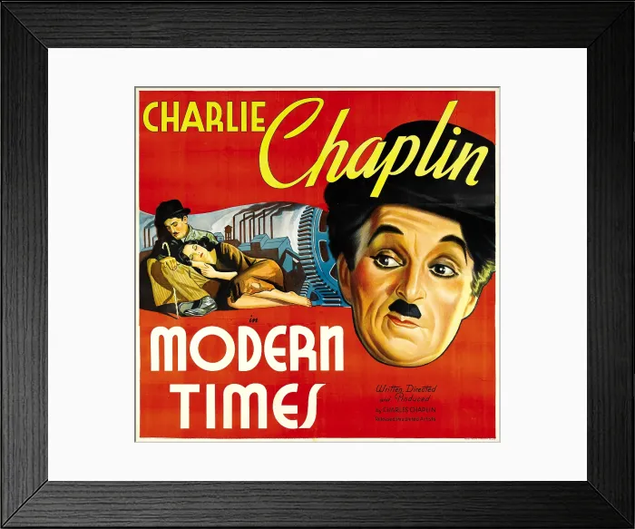 Framed Print : MODERN TIMES, from left: Charlie Chaplin, Paulette Goddard, Charlie Chaplin, 1936 Framed Print : MODERN TIMES, from left: Charlie Chaplin, Paulette Goddard, Charlie Chaplin, 1936