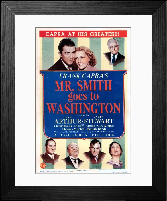 Framed Print : MR. SMITH GOES TO WASHINGTON, James Stewart, Jean Arthur, Claude Rains, Edward Arnold, Guy Kibbee, Thomas Mitchell, Beulah Bondi, 1939 Framed Print : MR. SMITH GOES TO WASHINGTON, James Stewart, Jean Arthur, Claude Rains, Edward Arnold, Guy Kibbee, Thomas Mitchell, Beulah Bondi, 1939