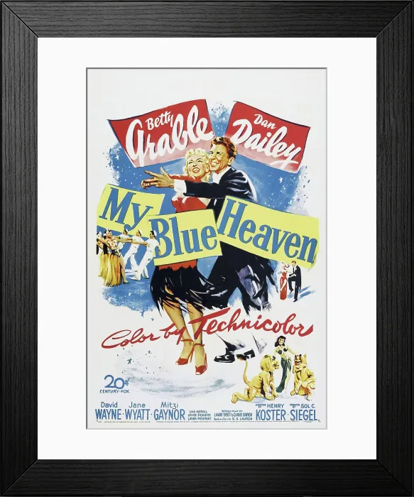 Framed Print : MY BLUE HEAVEN, US poster art, Betty Grable, Dan Dailey, 1950, TM and Copyright 20th Century Fox Film Corp. All rights reserved. / courtesy Everett Collection Framed Print : MY BLUE HEAVEN, US poster art, Betty Grable, Dan Dailey, 1950, TM and Copyright 20th Century Fox Film Corp. All rights reserved. / courtesy Everett Collection
