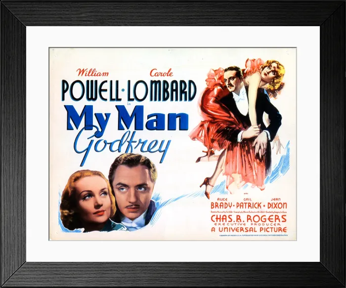 Framed Print : MY MAN GODFREY, from left, Carole Lombard, William Powell, 1936
