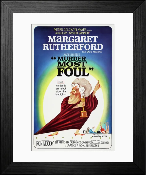 Framed Print : MURDER MOST FOUL, US poster art, Margaret Rutherford, 1964