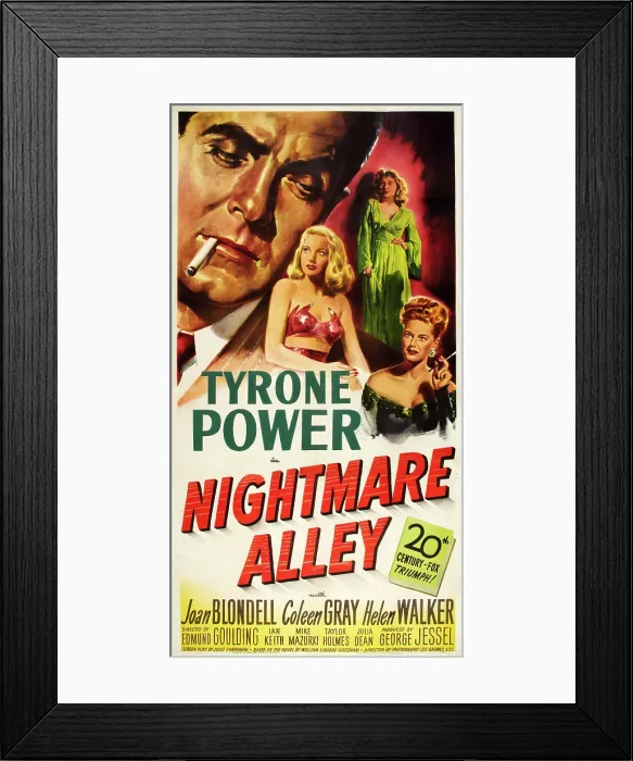 Framed Print : NIGHTMARE ALLEY, from left: Tyrone Power, Joan Blondell, Coleen Gray, Helen Walker, 1947, TM and Copyright 20th Century Fox Film Corp