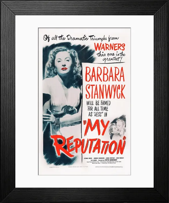 Framed Print : MY REPUTATION, US poster art, left: Barbara Stanwyck, 1946