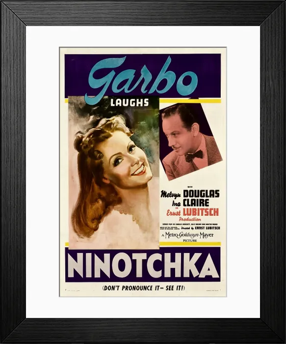 Framed Print : NINOTCHKA, from left: Greta Garbo, Melvyn Douglas, 1939 Framed Print : NINOTCHKA, from left: Greta Garbo, Melvyn Douglas, 1939