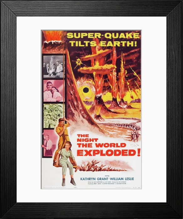 Framed Print : THE NIGHT THE WORLD EXPLODED, US poster art, William Leslie, Kathryn Grant, 1957 Framed Print : THE NIGHT THE WORLD EXPLODED, US poster art, William Leslie, Kathryn Grant, 1957