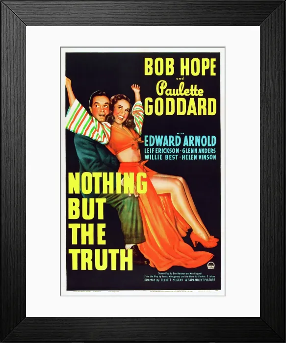 Framed Print : NOTHING BUT THE TRUTH, l-r: Bob Hope, Paulette Goddard on poster art, 1941 Framed Print : NOTHING BUT THE TRUTH, l-r: Bob Hope, Paulette Goddard on poster art, 1941