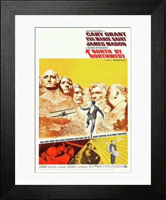 Framed Print : NORTH BY NORTHWEST, Cary Grant, Eva Marie Saint, Alfred Hitchcock, 1959