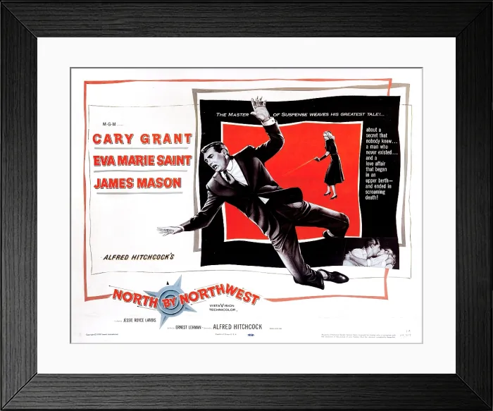 Framed Print : NORTH BY NORTHWEST, from left, Cary Grant, Eva Marie Saint, 1959