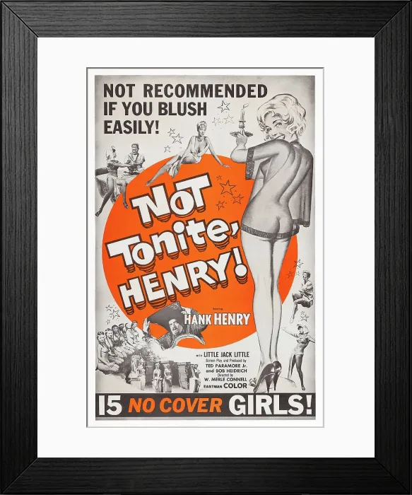 Framed Print : NOT TONIGHT, HENRY (aka NOT TONITE, HENRY!), US poster art, bottom center: Hank Henry, 1960