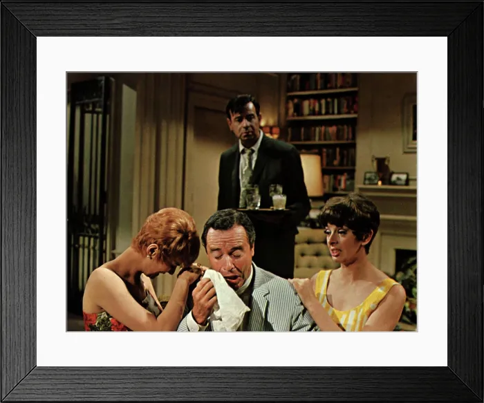 Framed Print : THE ODD COUPLE, Carole Shelley, Jack Lemmon, Walter Matthau, Monica Evans, 1968