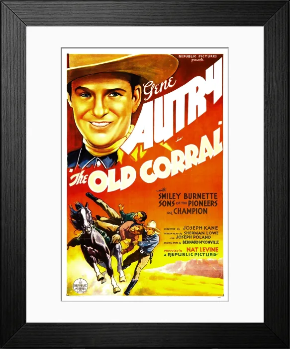 Framed Print : THE OLD CORRAL, Gene Autry, 1936