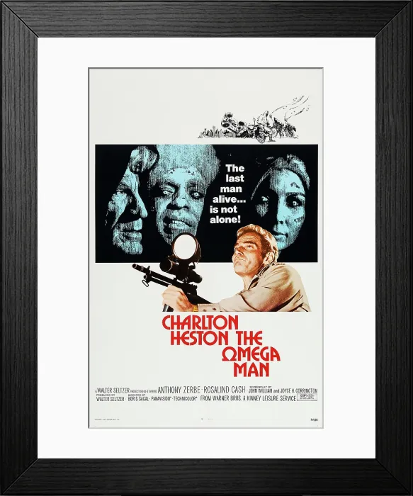 Framed Print : THE OMEGA MAN, US poster art, bottom: Charlton Heston, 1971 Framed Print : THE OMEGA MAN, US poster art, bottom: Charlton Heston, 1971