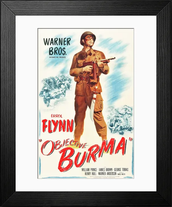 Framed Print : OBJECTIVE, BURMA!, Errol Flynn, 1945
