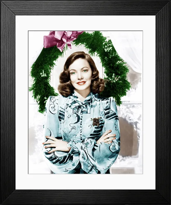 Framed Print : Gene Tierney, Christmas Star Promotion shot, mid-late 1940s. 20th Century-Fox Film Corporation, TM & Copyright / courtesy Everett Collection