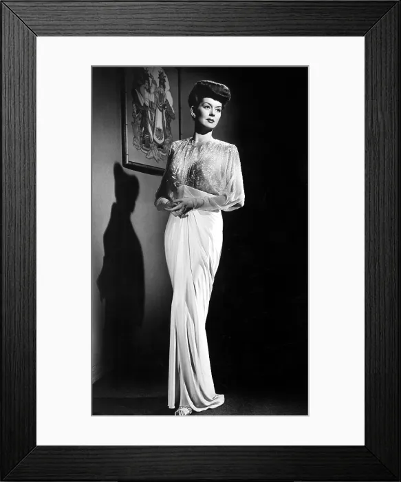 Framed Print : WHAT A WOMAN!, Rosalind Russell wearing a Travis Banton gown, 1943