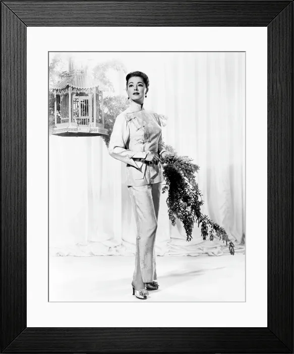 Framed Print : Eleanor Parker, modeling lime-green brocade lounging pajamas, 1957 Framed Print : Eleanor Parker, modeling lime-green brocade lounging pajamas, 1957
