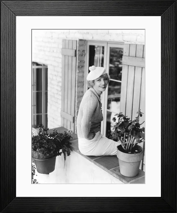 Framed Print : Isabel Jewell, on the front porch of her Hollywood home, 1934