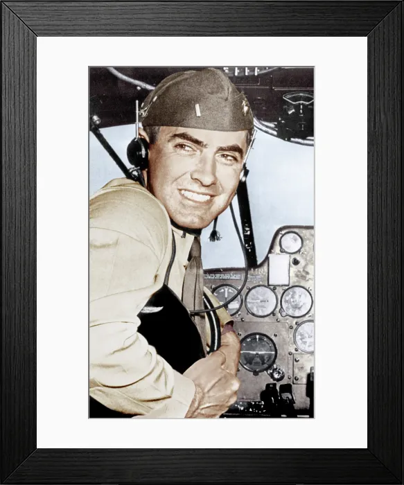 Framed Print : Marine Lieutenant Tyrone Power at the Naval Air Training Center in Corpus Christi, Texas, May, 1944