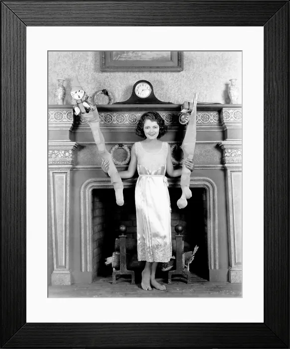 Framed Print : Janet Gaynor, wishing her fans a Merry Christmas, ca. late 1920s