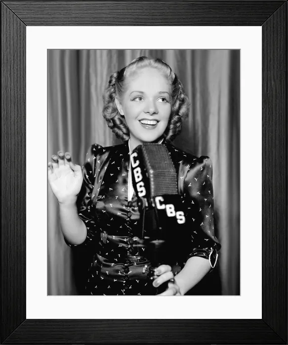 Framed Print : Alice Faye at the CBS microphone, 1937