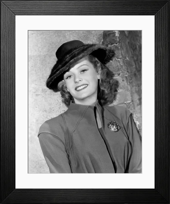 Framed Print : Alexis Smith, modeling a felt hat with mink trim, December 1941 Framed Print : Alexis Smith, modeling a felt hat with mink trim, December 1941