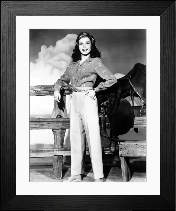 Framed Print : Ann Miller wearing slacks and print blouse, ca. 1940s Framed Print : Ann Miller wearing slacks and print blouse, ca. 1940s