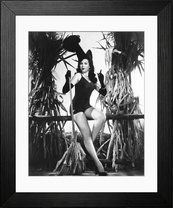 Framed Print : Ann Miller having a witchy Halloween at Columbia, circa 1944-1945