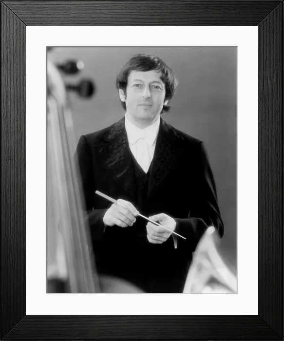 Framed Print : Andre Previn, shortly after being named director of the Pittsburgh Symphony, 1976