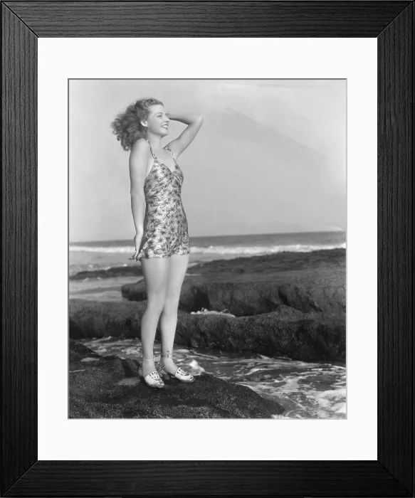 Framed Print : Ann Sheridan at the beach, 1940 Framed Print : Ann Sheridan at the beach, 1940