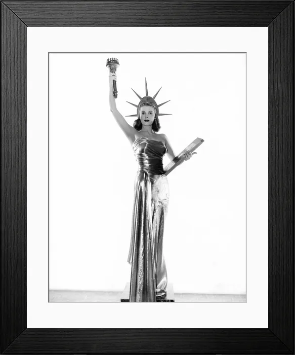 Framed Print : Arlene Dahl as Lady Liberty, 1948 Framed Print : Arlene Dahl as Lady Liberty, 1948