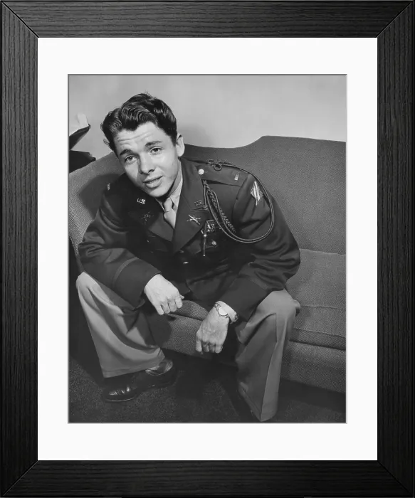 Framed Print : Audie Murphy in Army uniform, ca. 1947