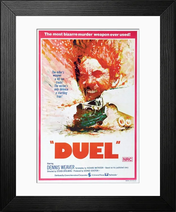 Framed Print : DUEL, Australian poster, Dennis Weaver, 1971