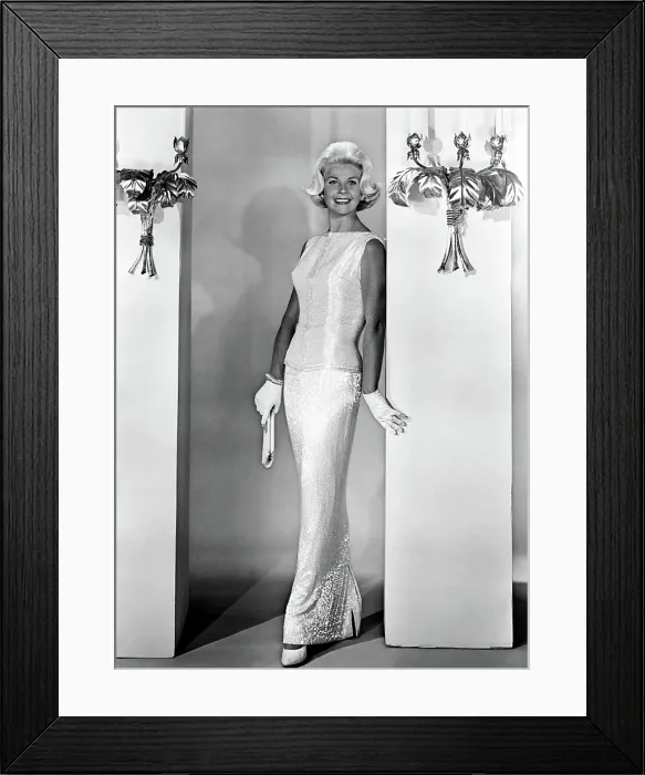 Framed Print : MIDNIGHT LACE, Doris Day, 1960, evening gown designed by Irene Framed Print : MIDNIGHT LACE, Doris Day, 1960, evening gown designed by Irene