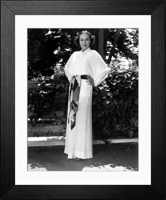 Framed Print : Dolores del Rio, modeling hostess pajamas of white crepe with a hand-dyed belt, 1935 Framed Print : Dolores del Rio, modeling hostess pajamas of white crepe with a hand-dyed belt, 1935