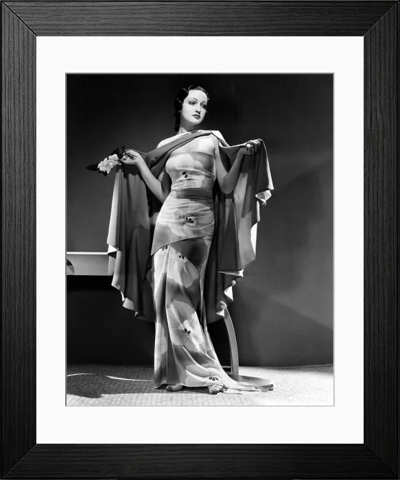 Framed Print : DOROTHY LAMOUR, Paramount Pictures, 1938; Lamour designed the gown herself