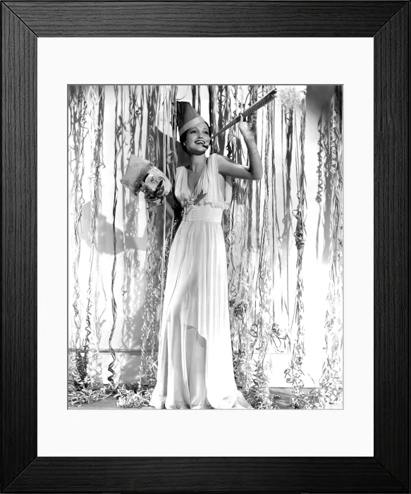 Framed Print : Dorothy Lamour, welcoming in the New Year of 1938 Framed Print : Dorothy Lamour, welcoming in the New Year of 1938