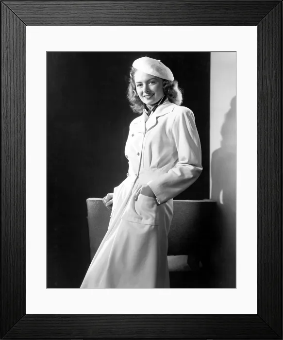 Framed Print : Donna Reed in double breated gabardine sports coat, 1946 Framed Print : Donna Reed in double breated gabardine sports coat, 1946
