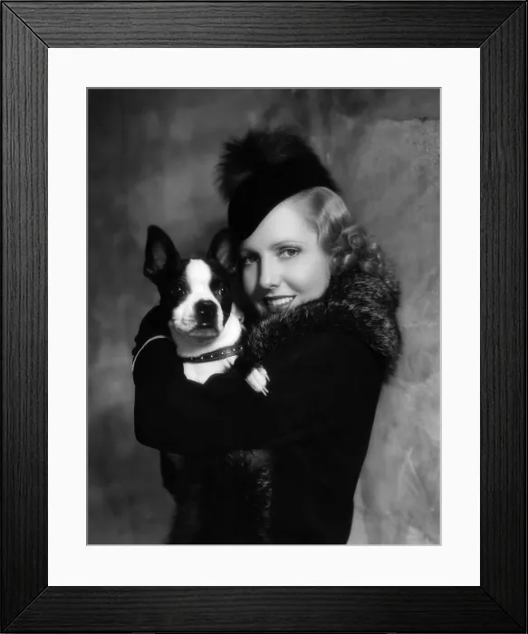Framed Print : Jean Arthur with Boston Terrier, 1935